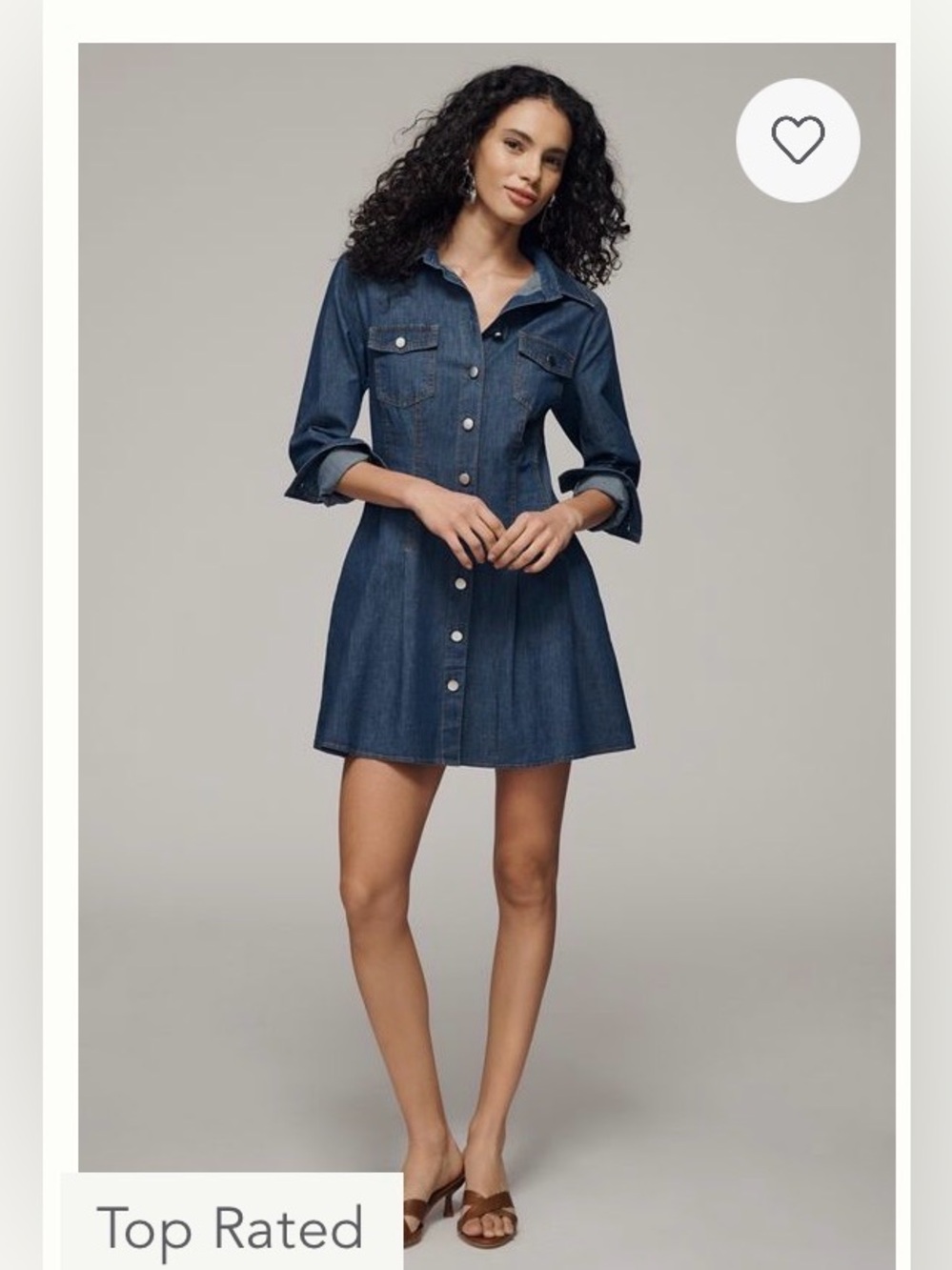 EXQUISE LONG-SLEEVE DENIM MINI DRESS